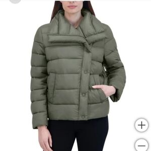 Tahari Ladies' Asymmetrical Puffer Jacket nwt